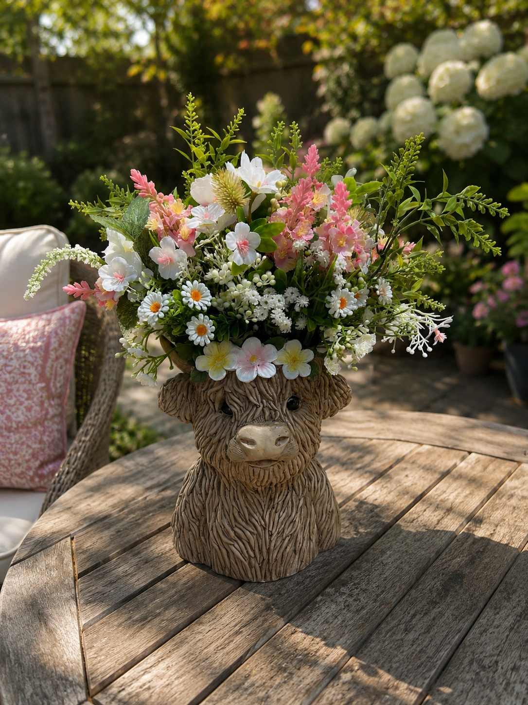 Highland Cow Resin Planter — Harriet