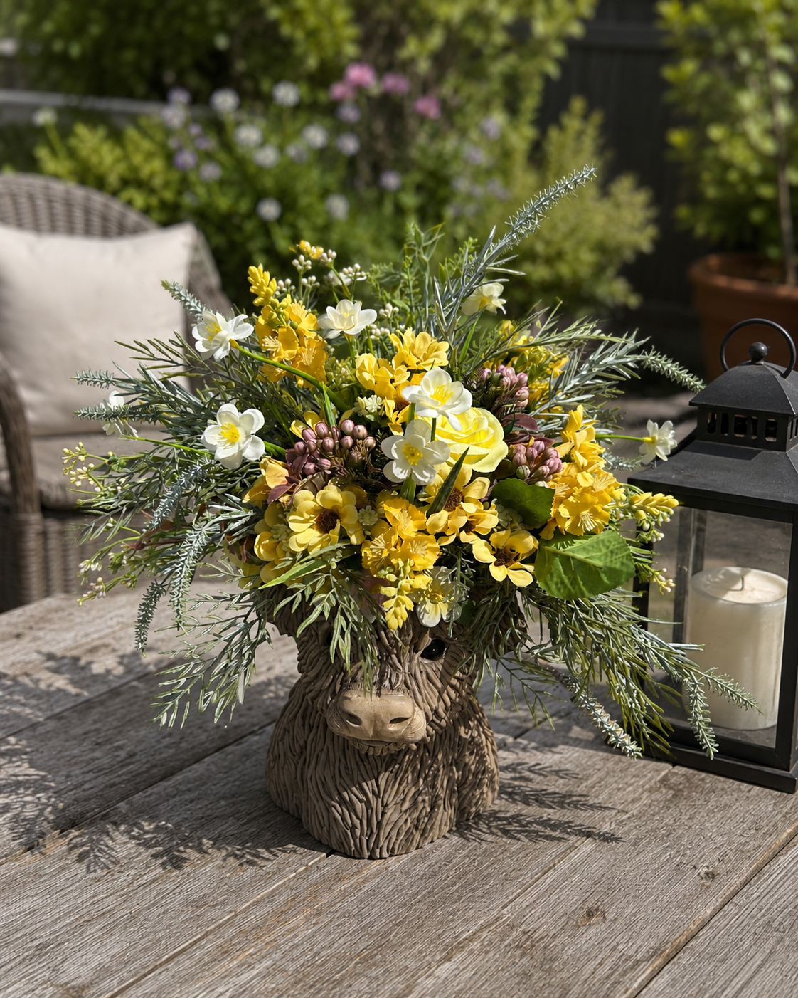 Highland Cow Resin Planter — Harriet