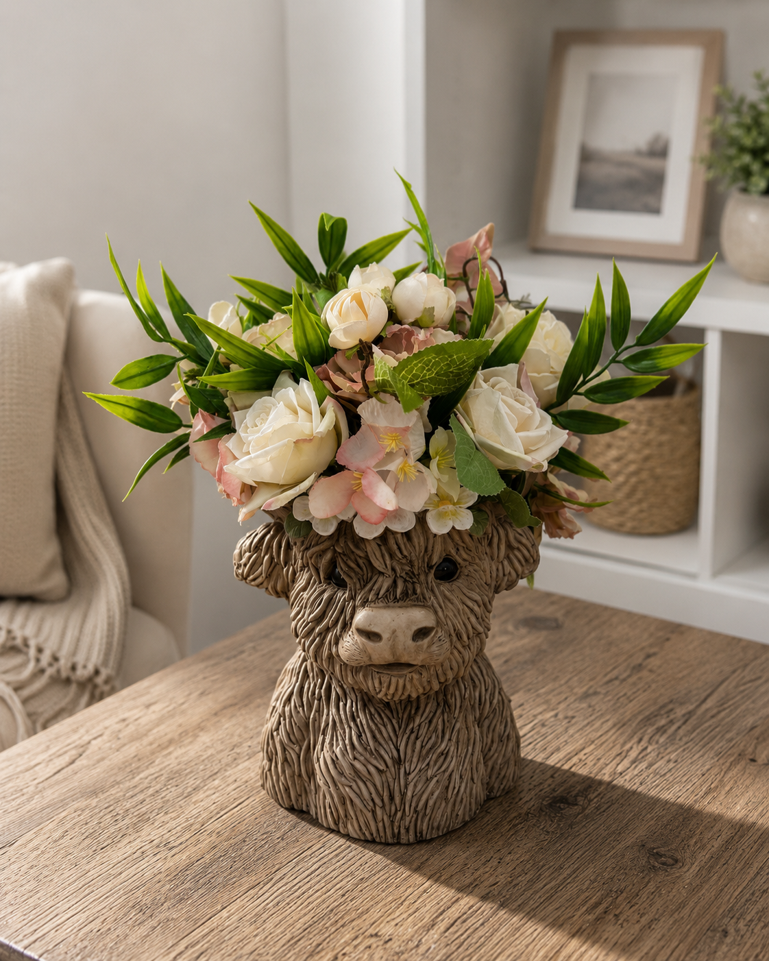 Highland Cow Resin Planter — Harriet