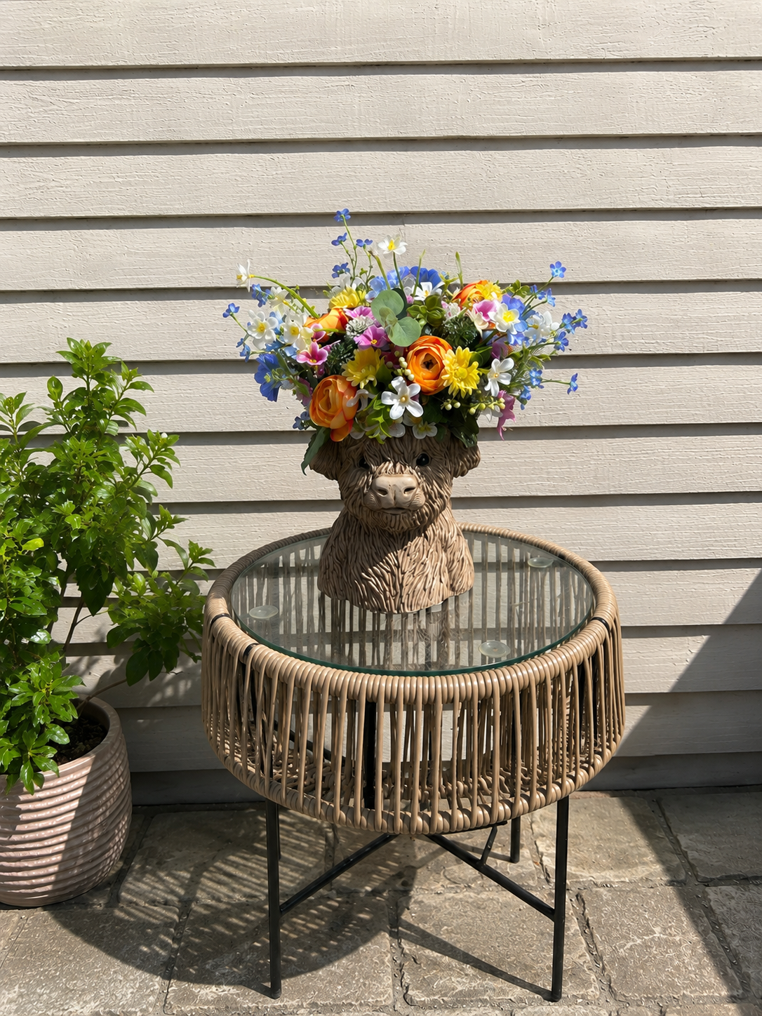 Highland Cow Resin Planter — Harriet