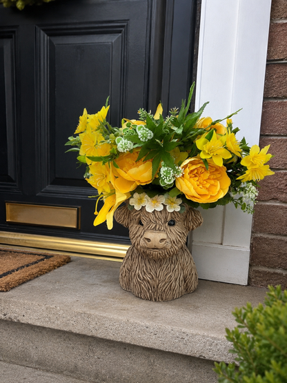 Highland Cow Resin Planter — Harriet